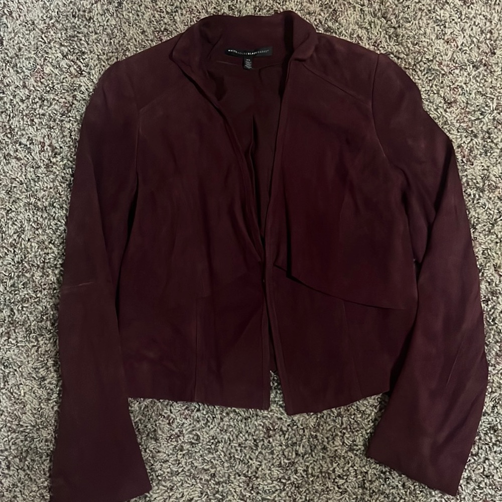 White House Black Market Suede Maroon Jacket